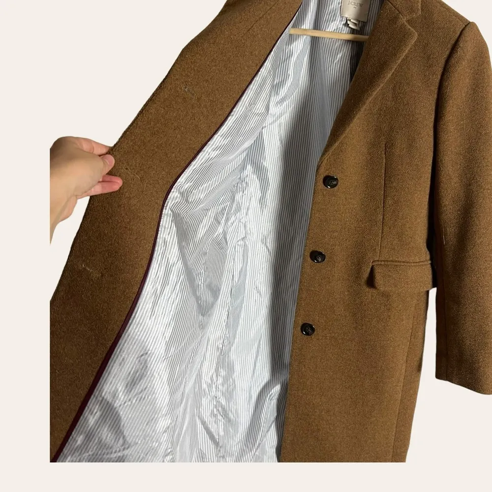J.Crew Brown Wool Blend Single Breasted Top Coat Women's Size 0 - Image 9