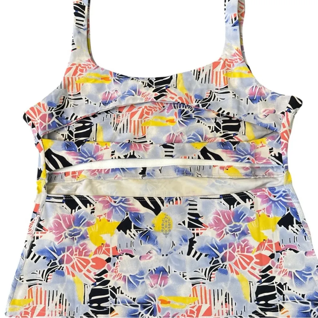 Nwt Free People FP Movement Never Better Long Tank Mystic Floral Combo Size S White - Image 8