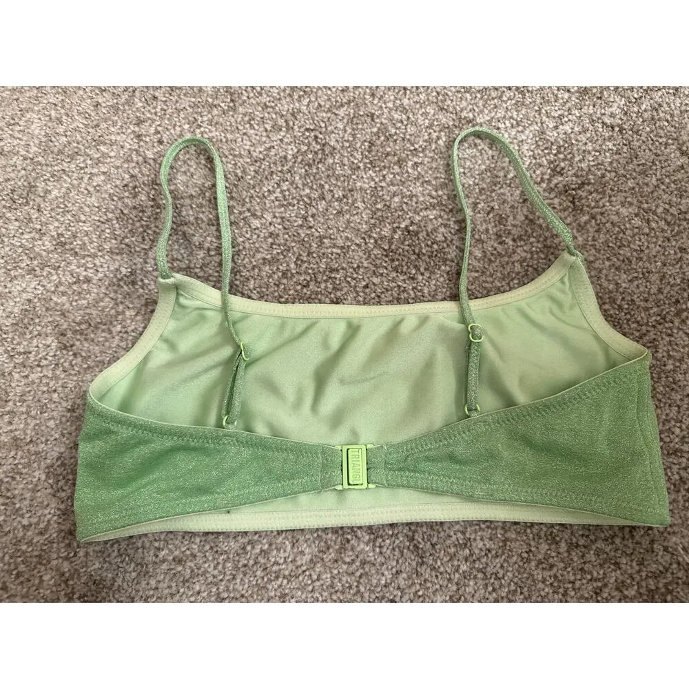 Triangl Mica Sparkle Lime Green Bikini Top, sz large - Image 4
