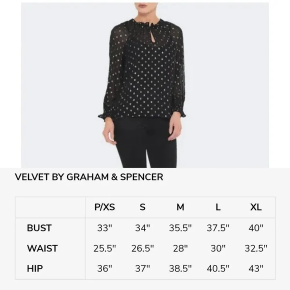 VELVET by GRAHAM & SPENCER black sheer Blouse XS - Image 11