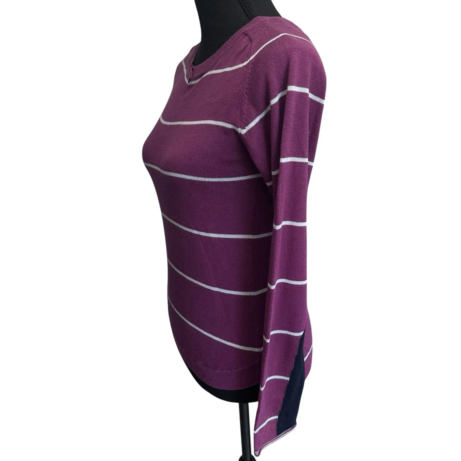 Islefield Purple Sweater Women's Size Small Silk Blend Equestrian Horse - Image 4