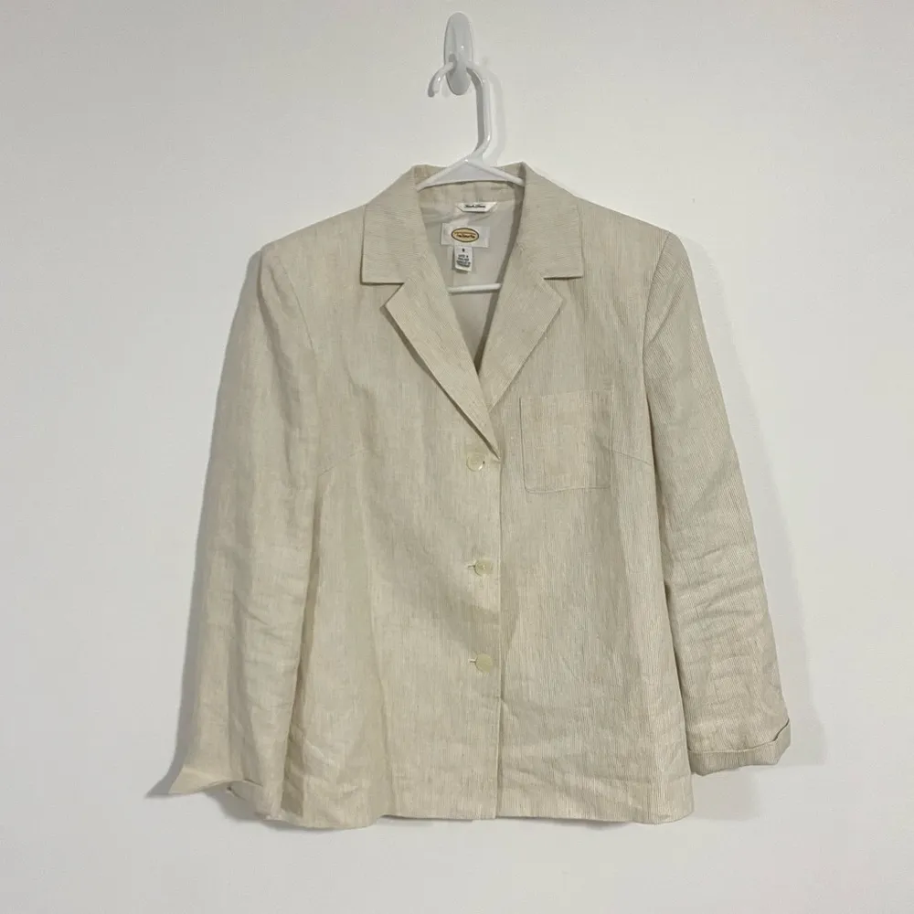 Talbots  Pinstripe Irish Linen Blazer - Image 2