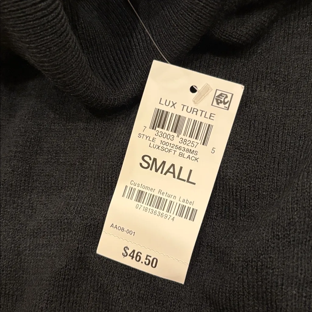 Karen Scott Acrylic Black Turtleneck Sweater - Image 3