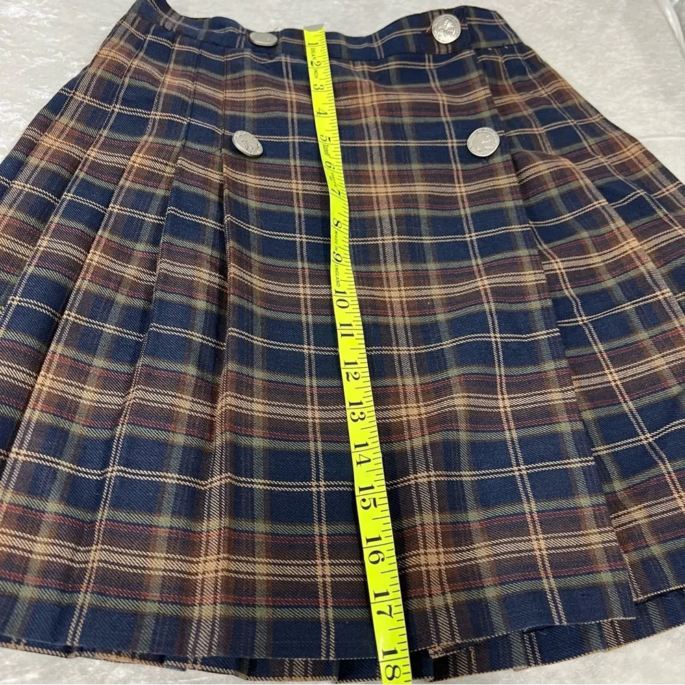 Vintage size small wrap around vintage plaid skirt rayon blend made in the USA - Image 11