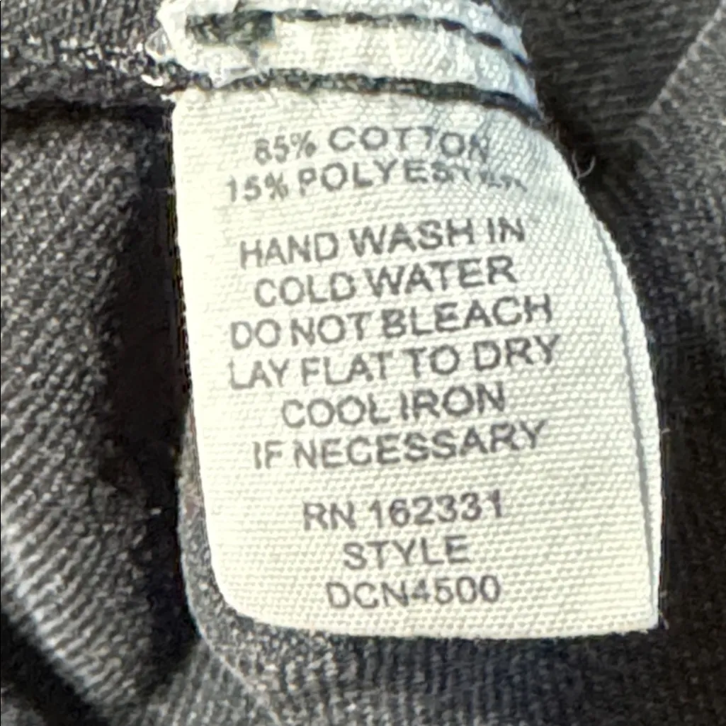 Malibu Bun Dark Gray Black Distressed Denim Dress Size Medium - Image 7