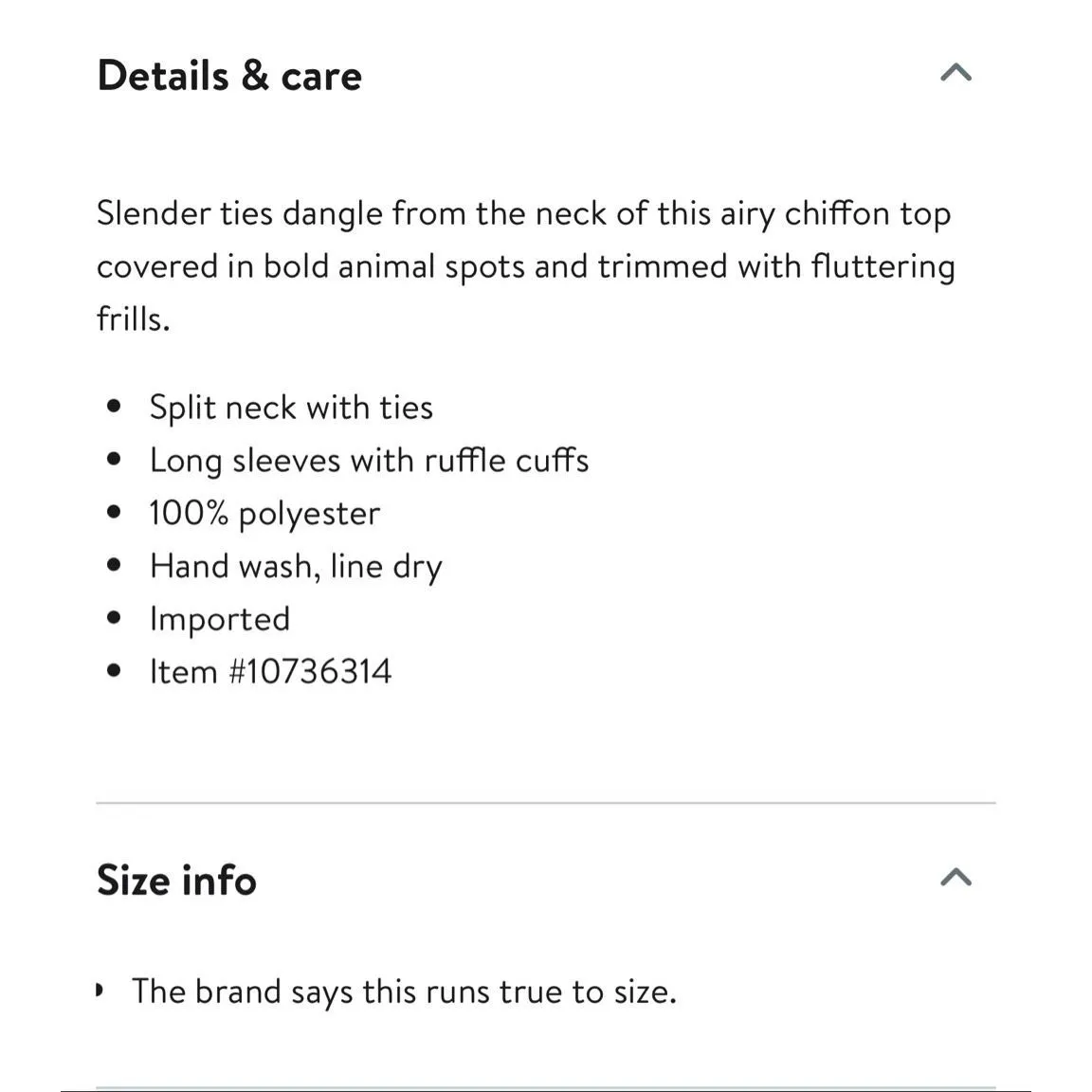 Friends like these Womens size 6 animal print chiffon Ruffle Top Black - Image 4