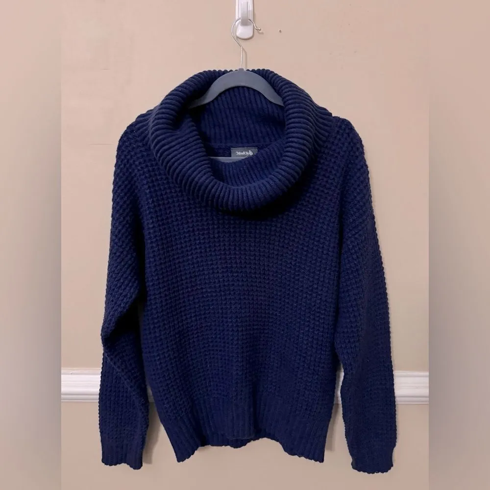 ModCloth Cowl Neck Blue Sweater size‎ L - Image 6
