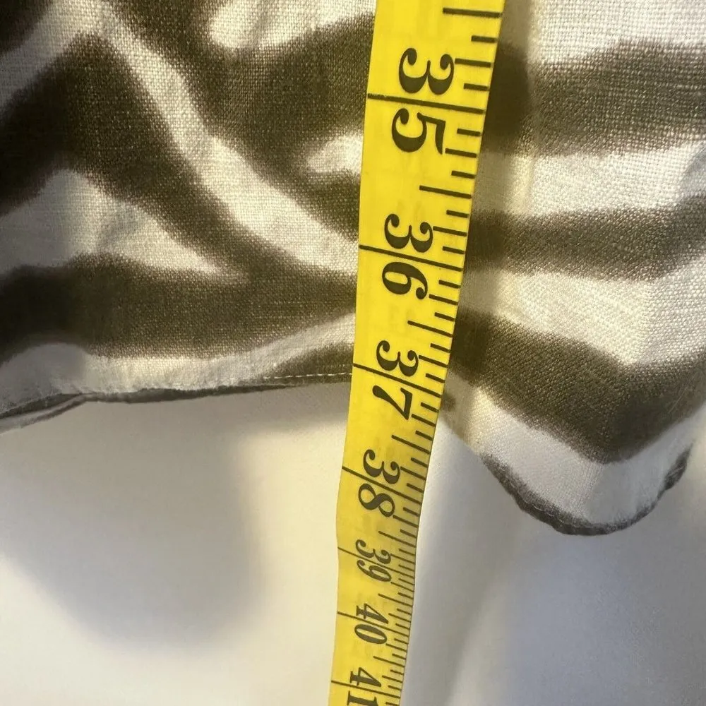 Banana Republic Dress Womens 4 Green Gray Organic Linen Pencil Party Sun… - Image 11