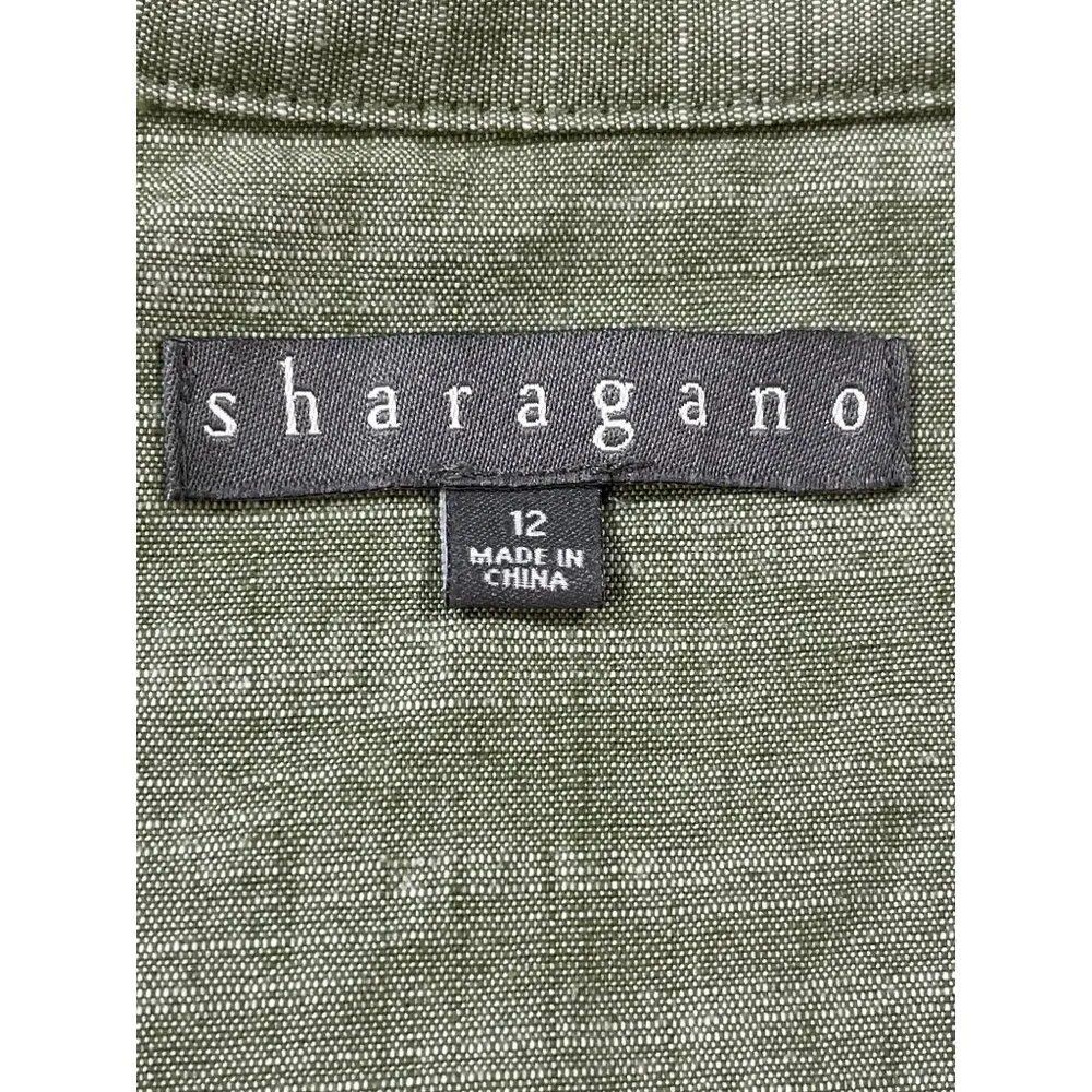 Sharagano SKU 7610 Womens Olive Green Utility Dress Size 12 - Image 3