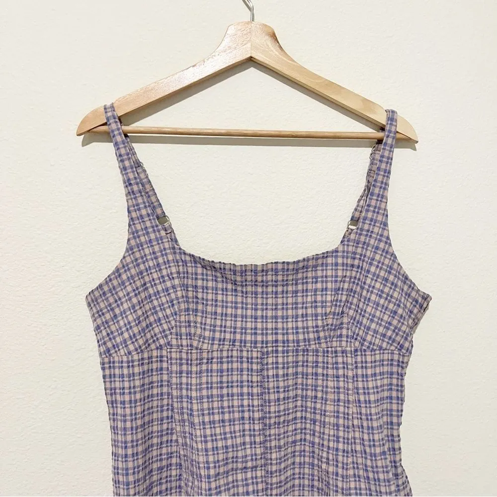 Urban Outfitters  Plaid Gingham Dress Womens‎ Size L Sleeveless Seersucker - Image 4
