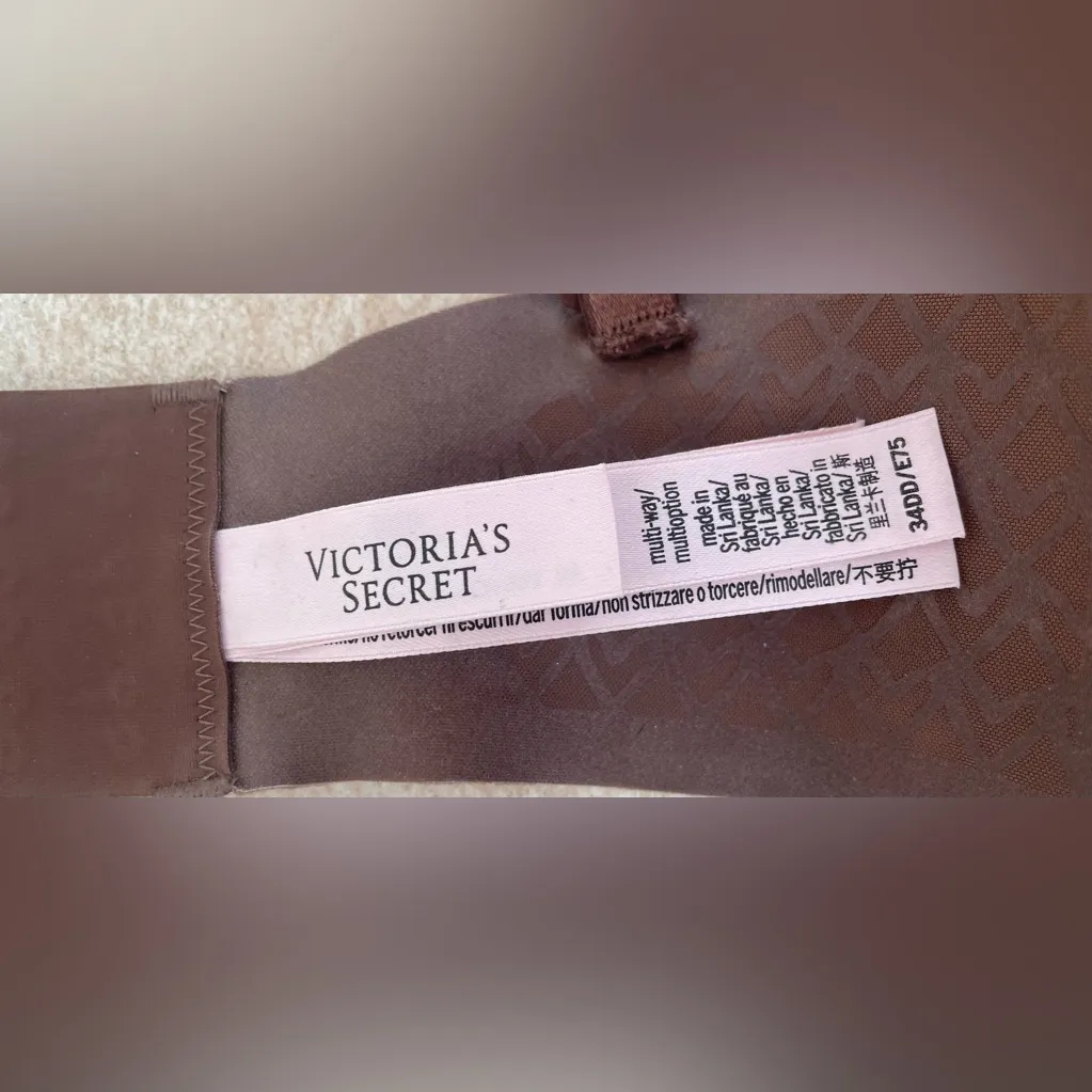 Victoria's Secret Mousse Brown 34DD Sexy Illusions Light Line Strapless Bra VS - Image 6