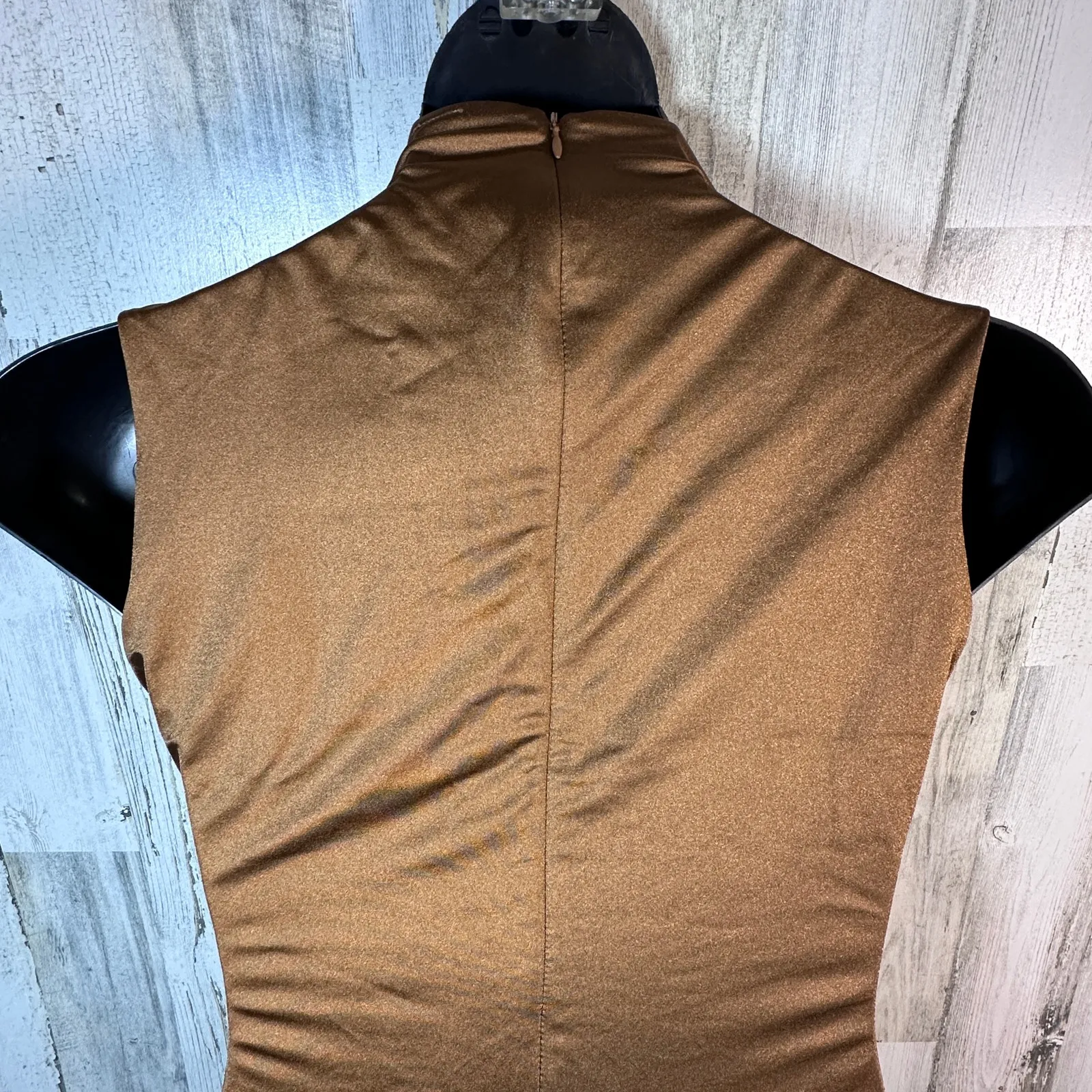 SKIMS Shine Mock Neck Bodysuit Jasper (Warm Brown) 2XL | Compression | MSRP $145 - Image 5