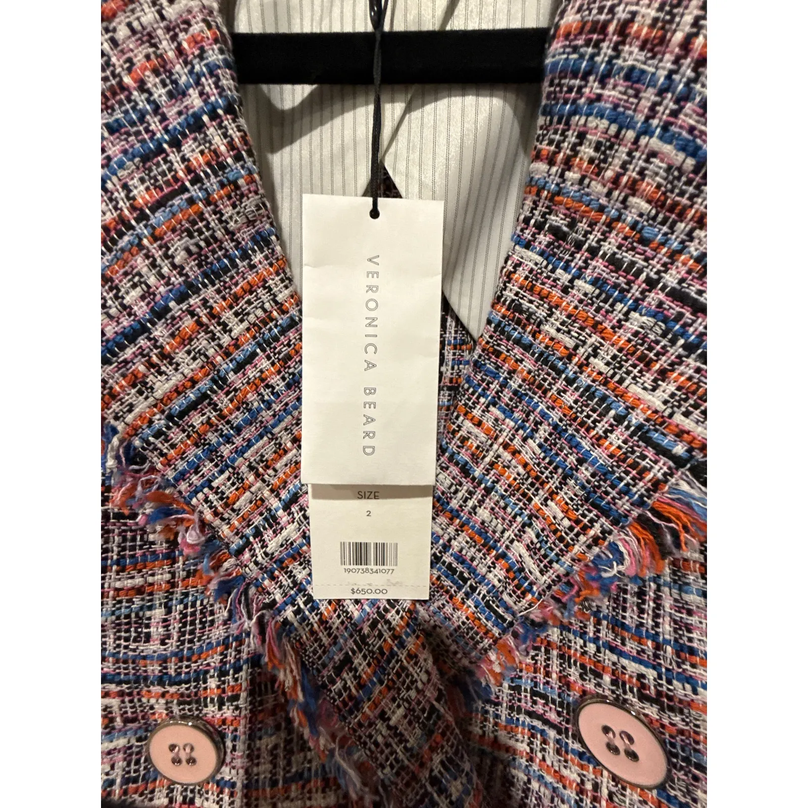 Veronica Beard Theron Double-Breasted Tweed Blazer‎ Size 2 - Image 7