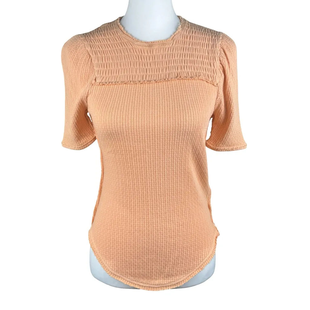 NWT We The Free People Sunset Drive Light Orange 1/2 Sleeve Top Women’s XS - Image 7