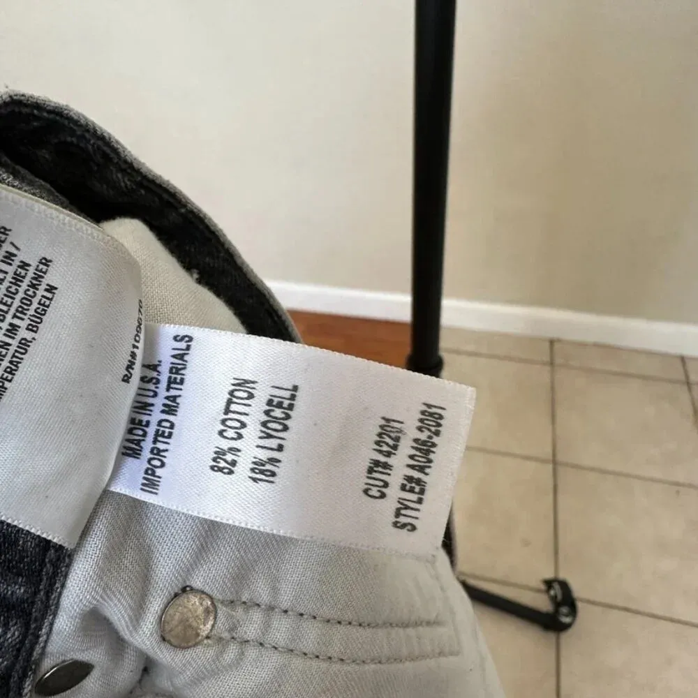 Agolde‎ Jeanette Mini Skirt Gray Raw Hem size 26 - Image 9