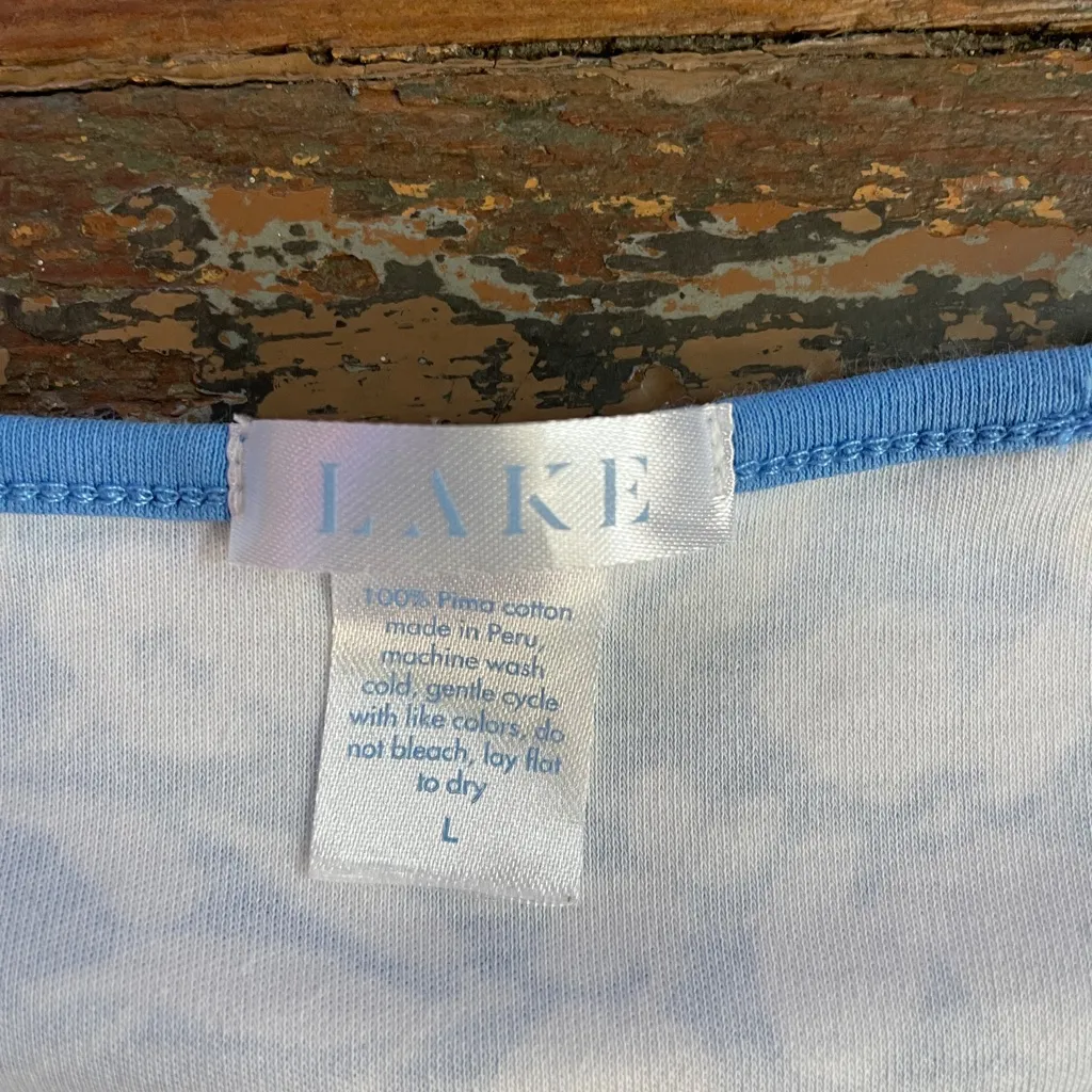 LAKE Pajamas Pima Cotton Classic Sleep Shirt in Sky Floral - Image 10