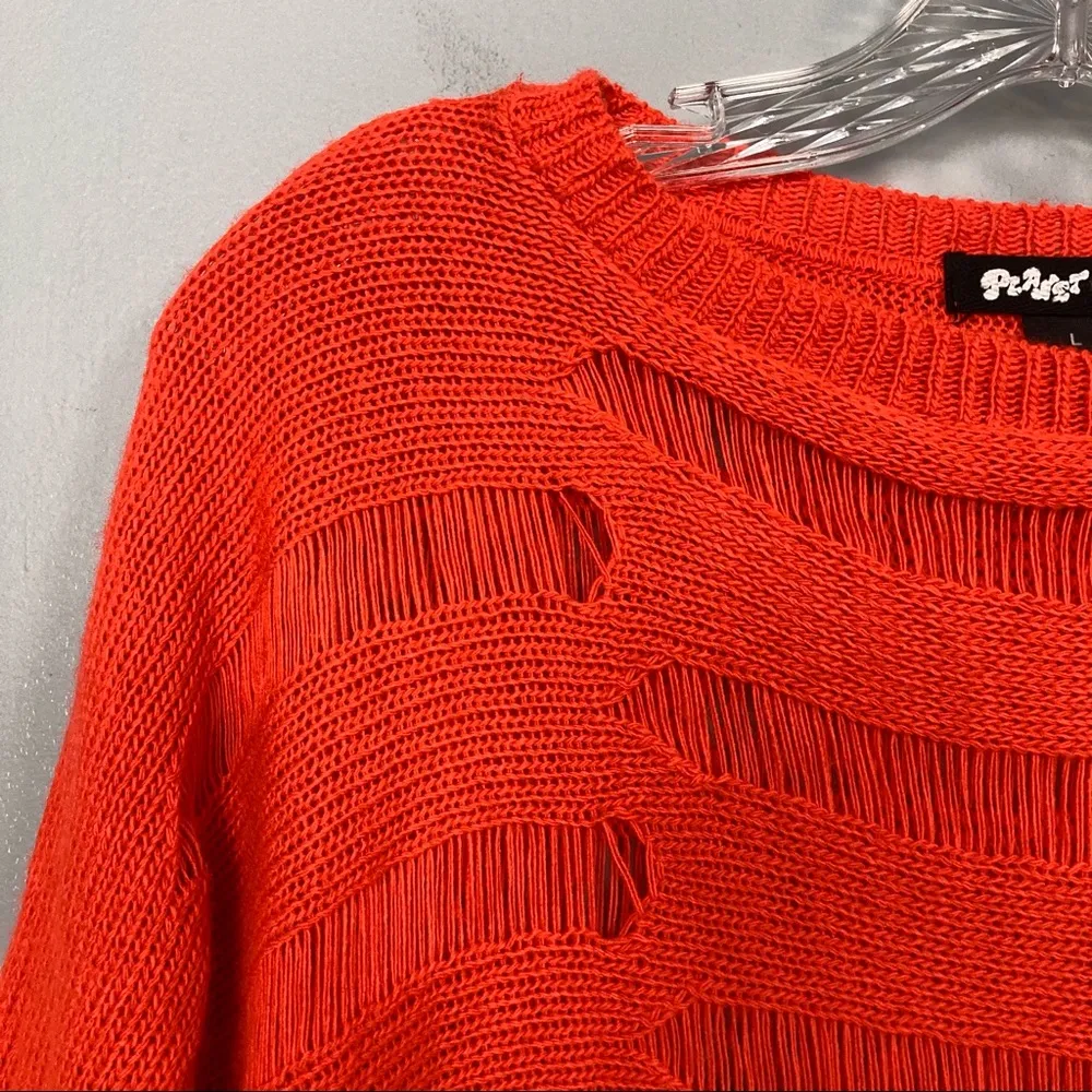 Planet Gold Shredded Dolman Open Kit Crop Sweater - Image 11