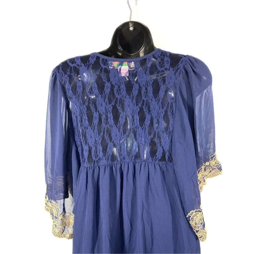 Flying Tomato Women's Short Bell Sleeves Lace Tassels Tunic dress Navy Blue Medi - Image 5