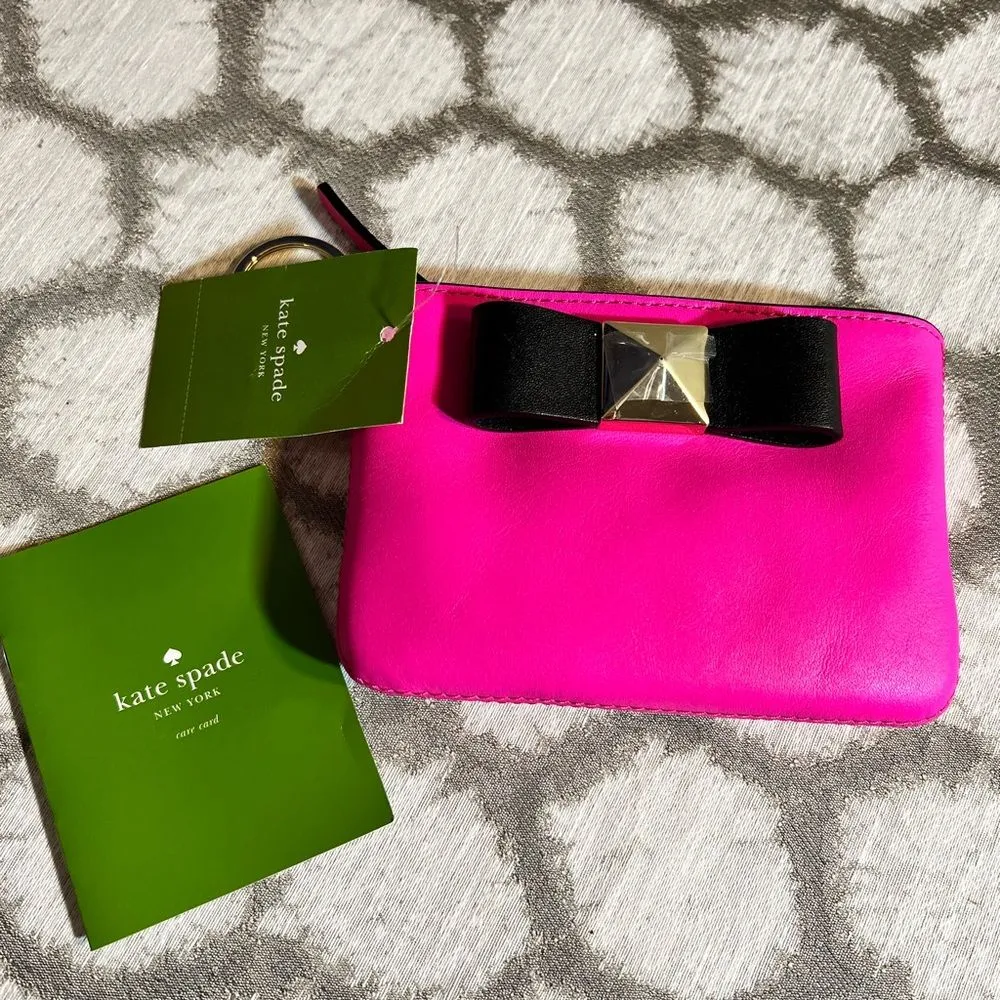 Kate Spade Pink Bow Key chain Wallet/ Lucie Bow - Image 12