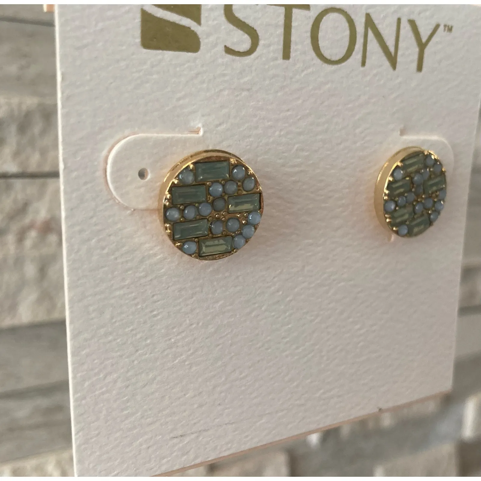 2/$24! Stony Earrings Blue, Green and Gold - Image 3