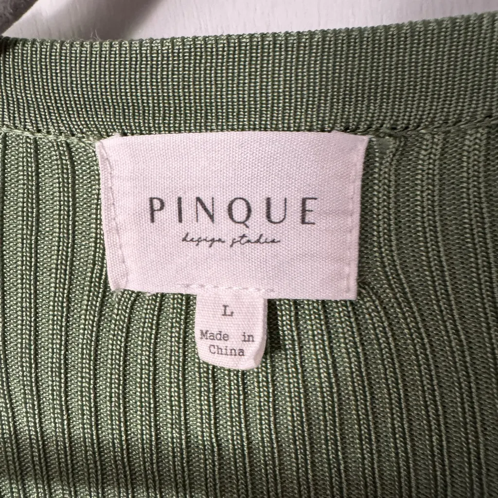 Pinque Bardeoux Glossy Rib Sweater Set Green Size L - Image 7