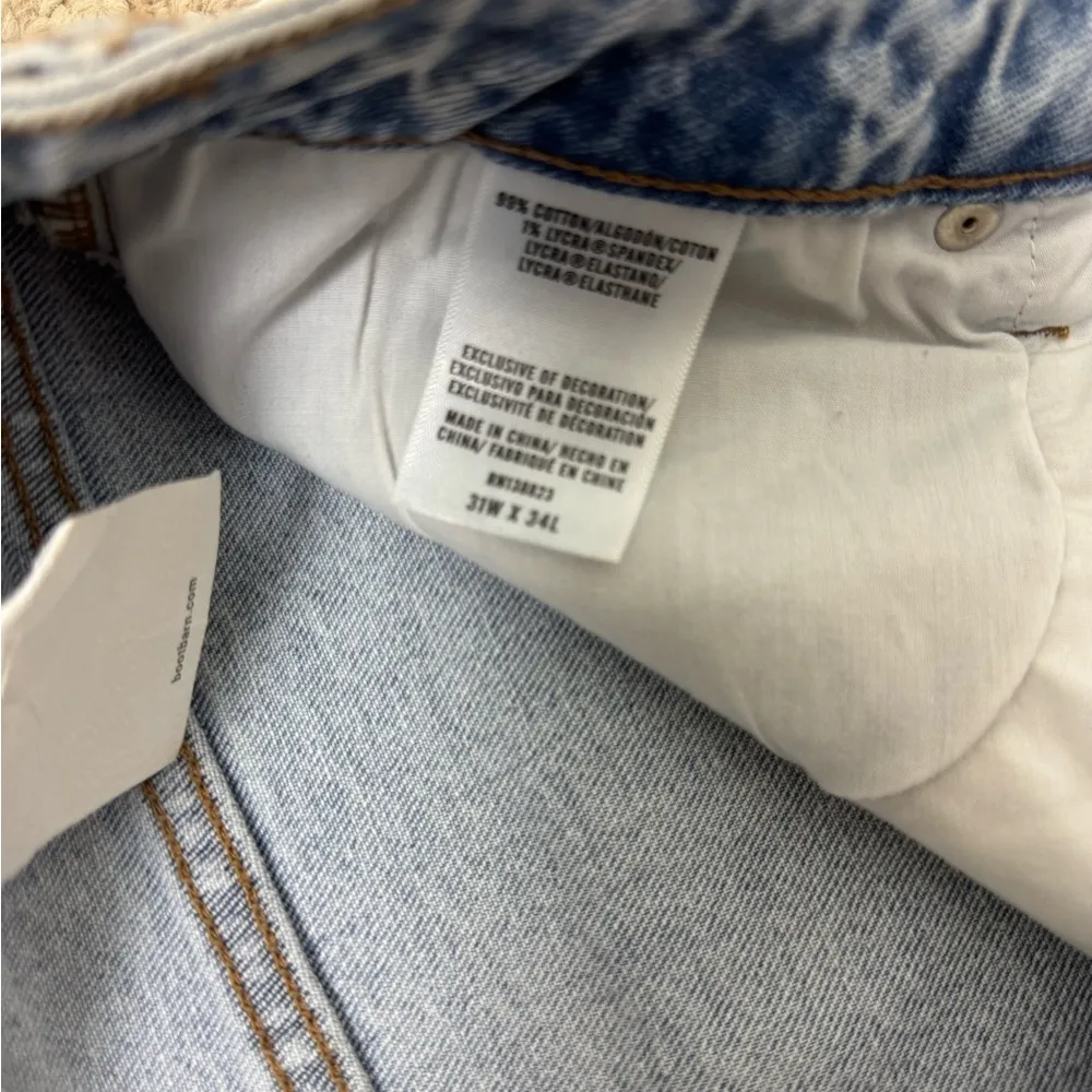 Cleo + Wolf Jeans Women's 31W/34L Blue High Rise Bootcut Raw Hem Button Fly Pant Size undefined - Image 8