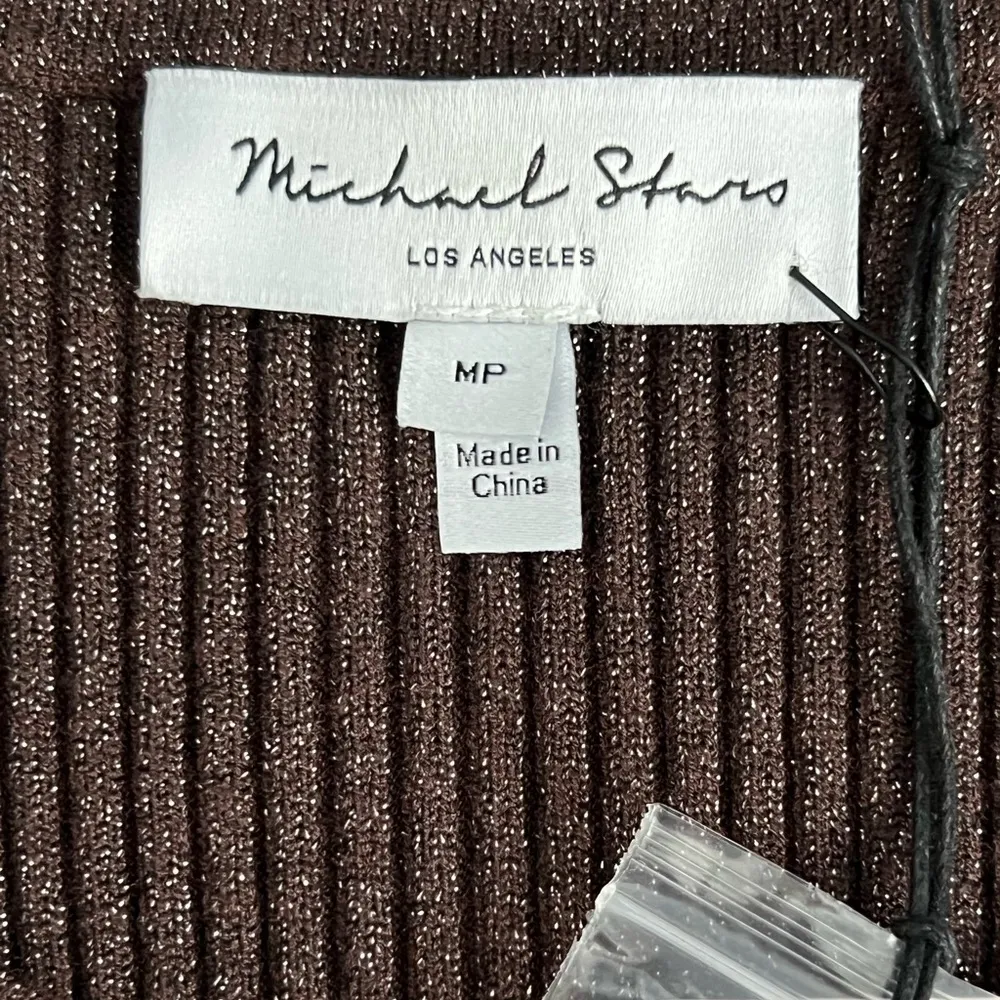 NWT Michael Stars Mae Scoop Neck Ribbed Sweater Dress | Chestnut Brown | MP - Image 5