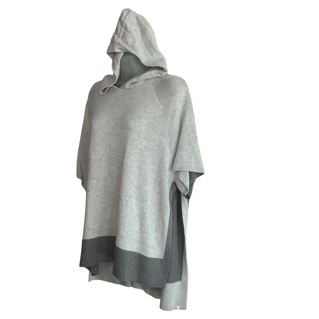 Lululemon Opened Up Hooded Poncho Heathered Gray Cashmere Blend Short Sleeve XS Size undefined - Image 4