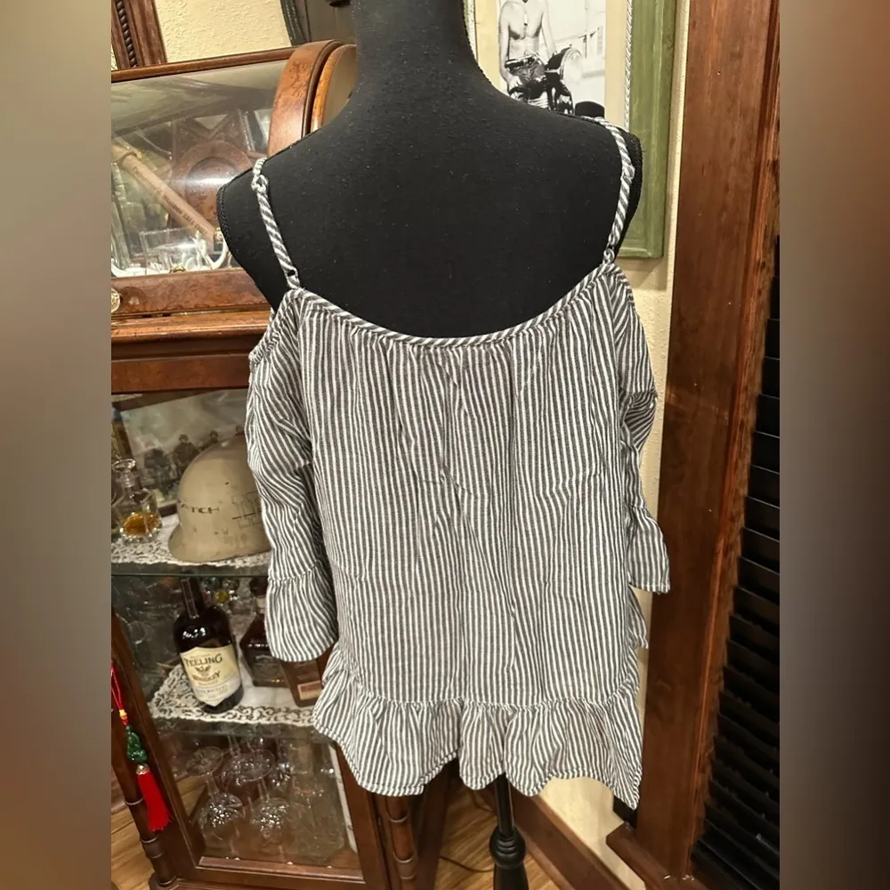 Beach Lunch Lounge Lexi Top Off Shoulder Stripe Medium - Image 5