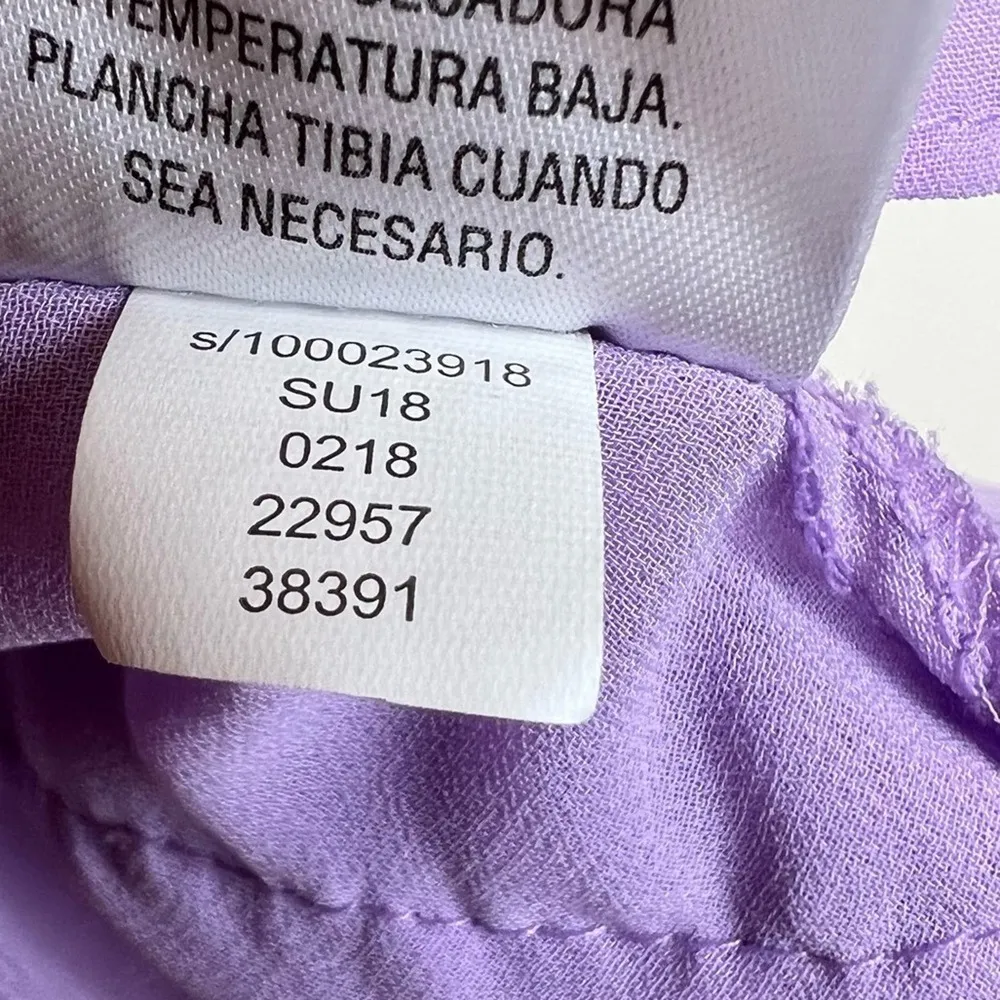 Bar III lavender semi sheer tiered ruffle hem chiffon sleeveless blouse tank M - Image 6