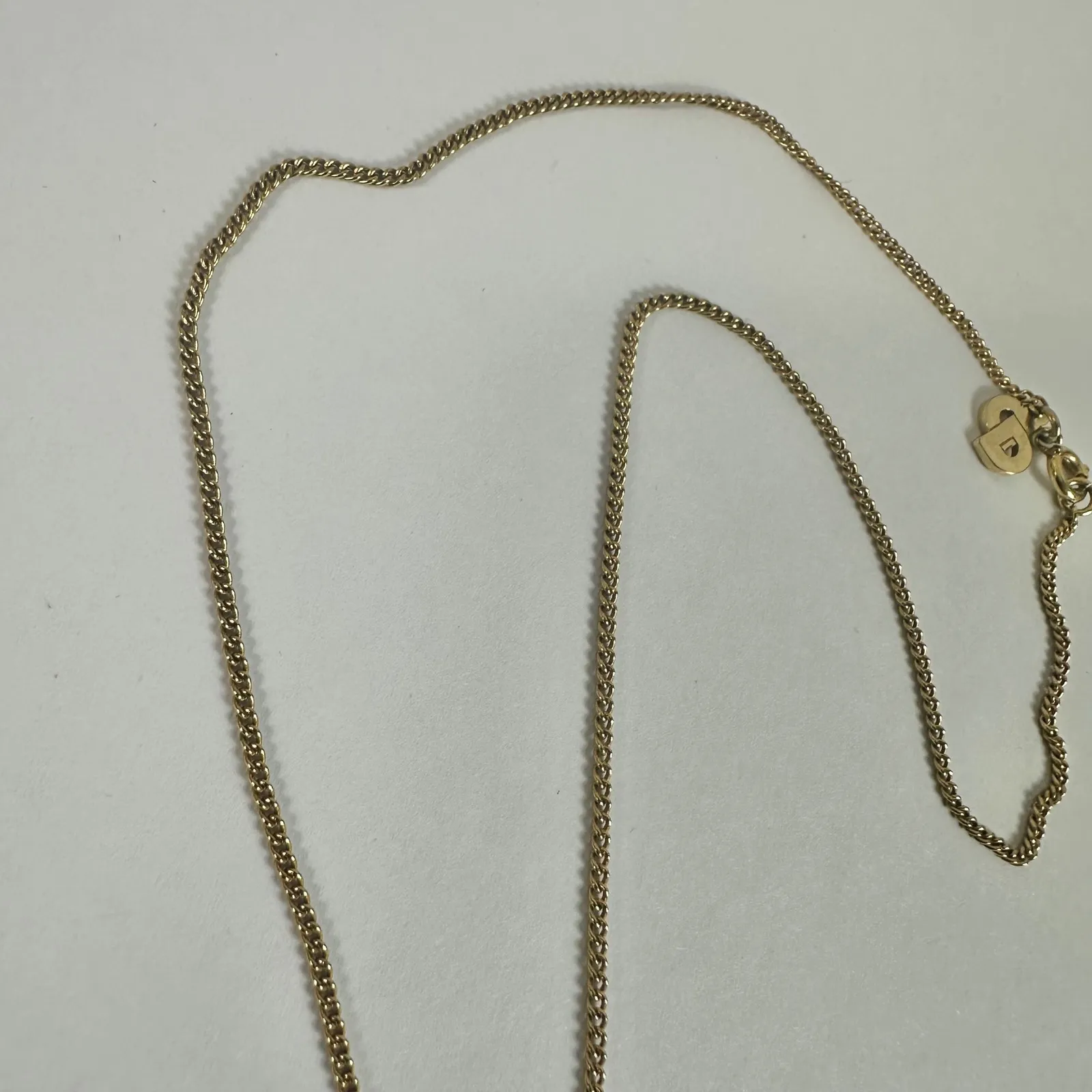 Vintage Christian Dior CD Logo Gold Chain Necklace Designer Jewelry - Image 4