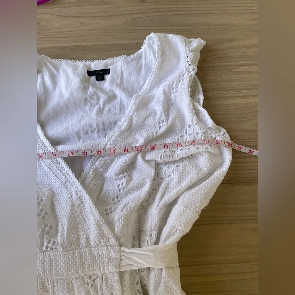 J. Crew White Eyelet Midi Dress - Image 7