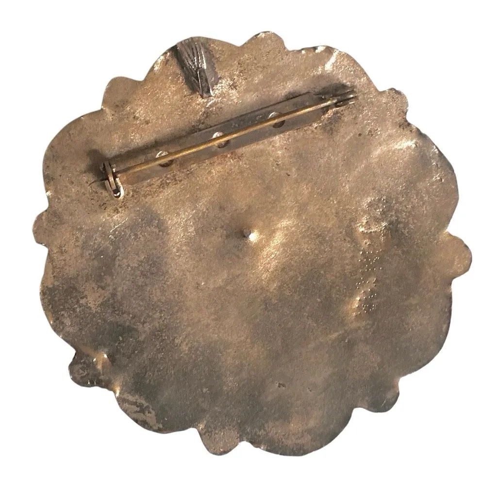 Vintage Tribal Round Cabochon Brooch/Pendant – Carnelian & Agate, Ethnic Design - Image 5