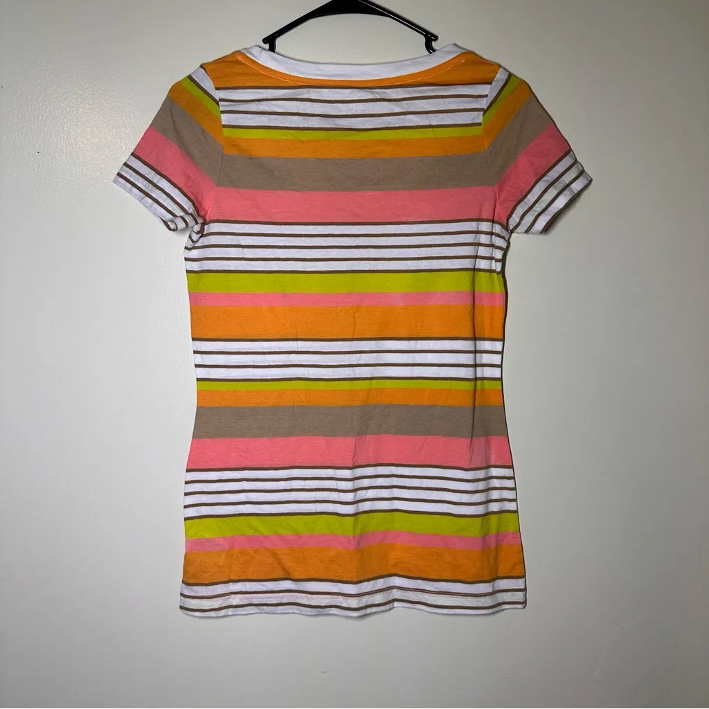 Mossimo Supply Co. Colorful Striped Short Sleeve Tee Orange - Image 2