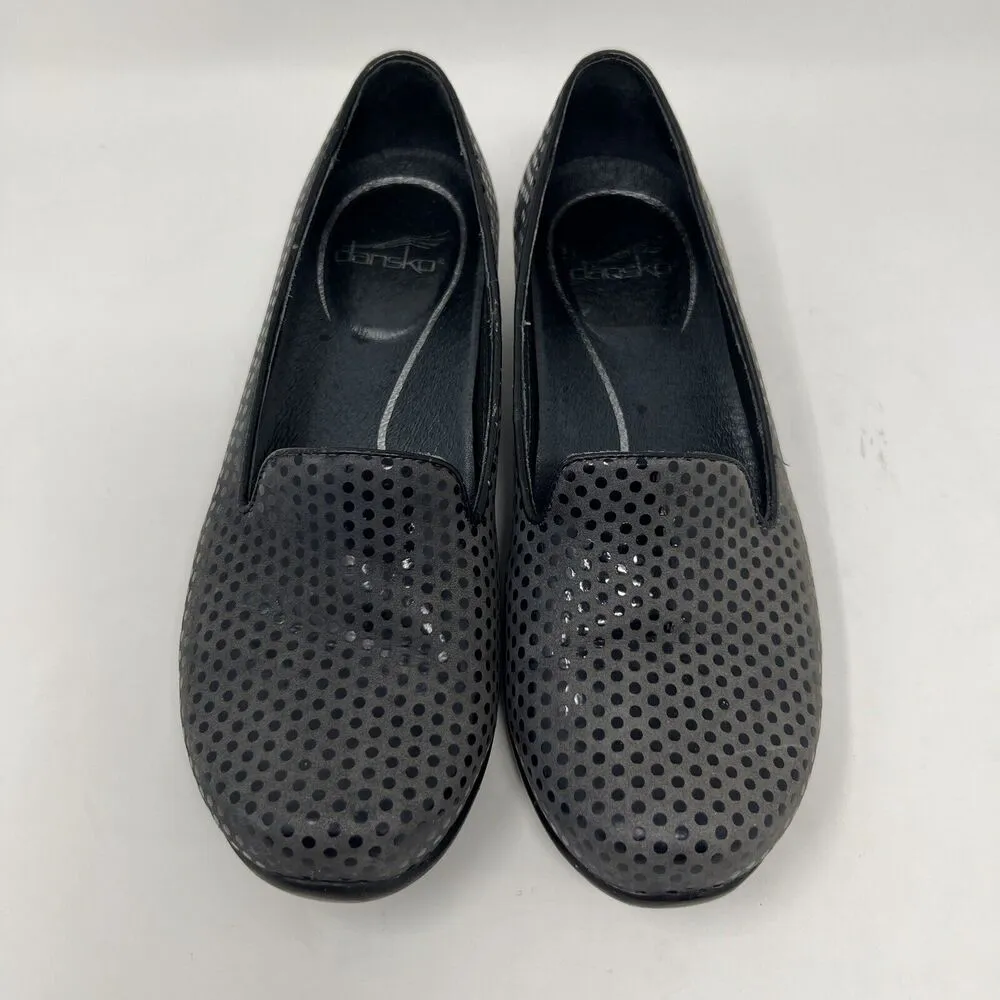 Dansko Olivia Slip On Shimmer Polka Dot Flats Loafers Black EU 37 Women’s Size 7 - Image 4