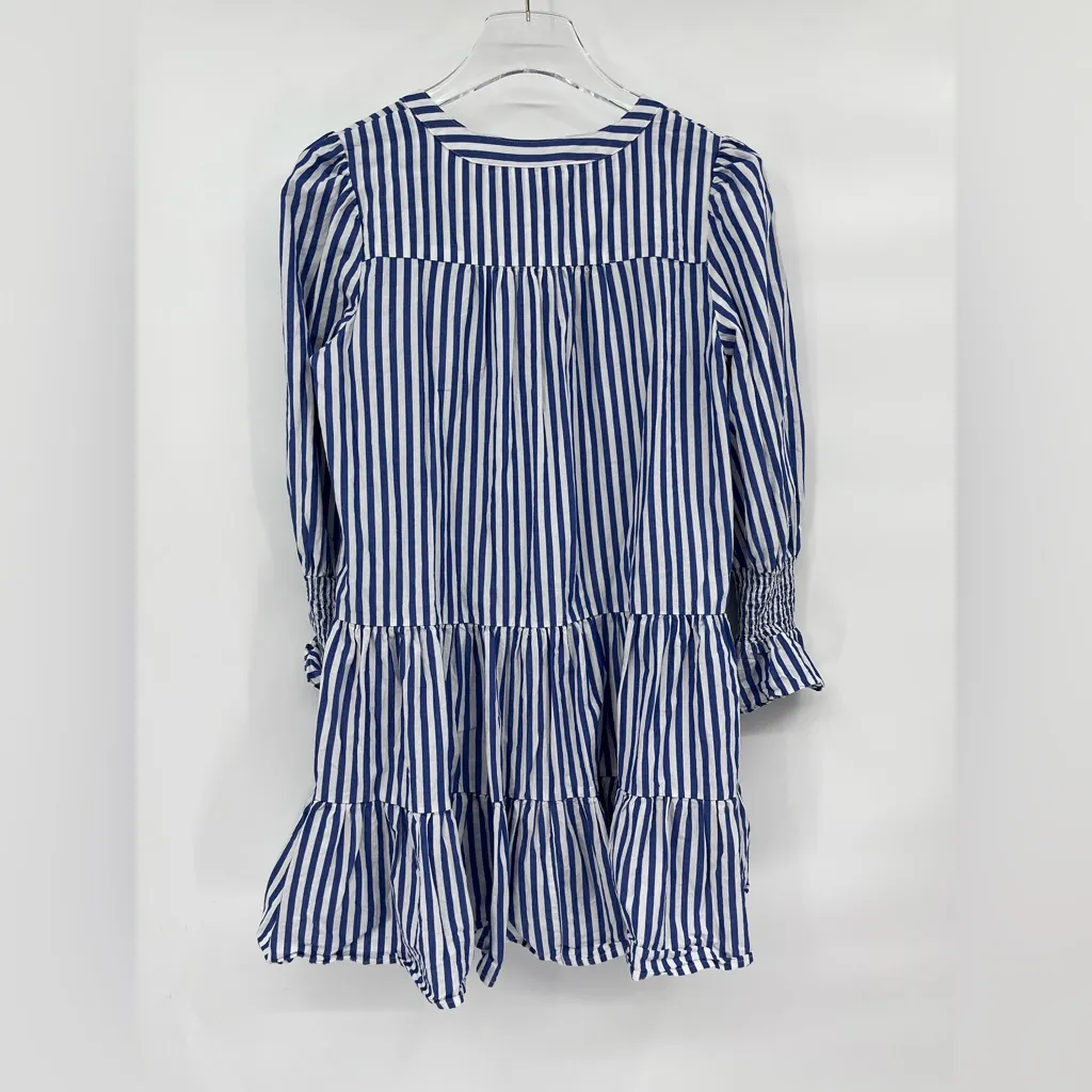 POMANDER PLACE‎ Blue and White Stripe Cotton Poplin Kenzo Dress size small - Image 4