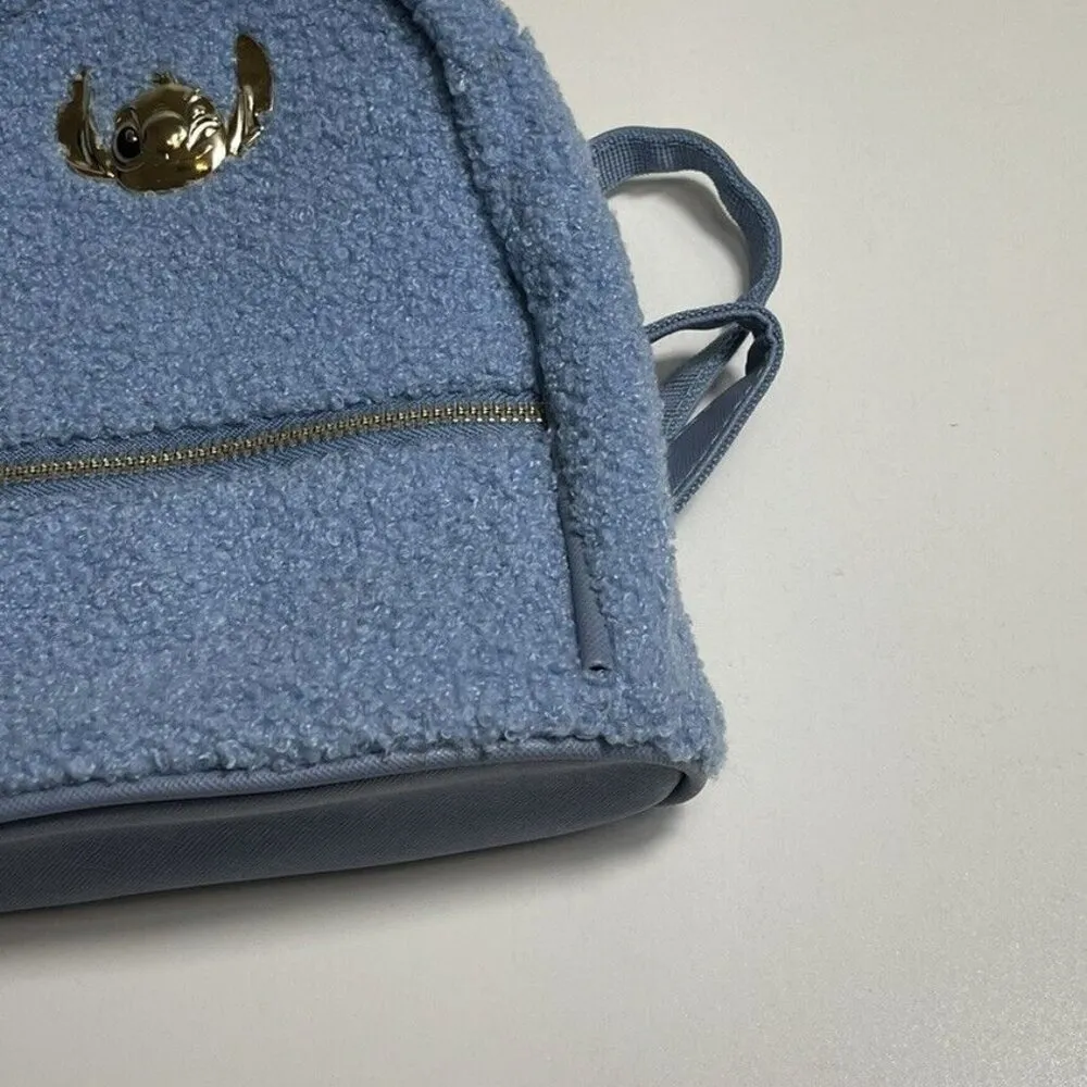 Disney Stitch Blue Plush & Gold Mini Backpack Bioworld Lilo and Stitch RARE - Image 4