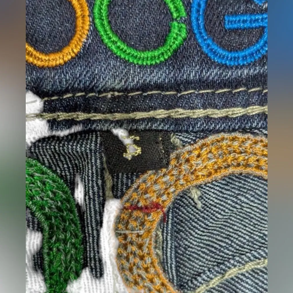 COOGI Rare Vintage Embroidered Rainbow Jeans Low Rise Skinny Leg 3/4 in EUC - Image 5