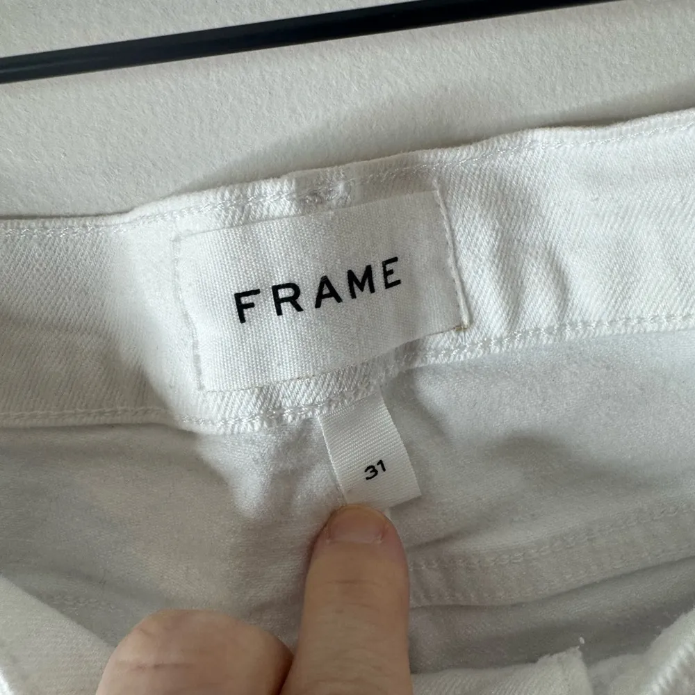 FRAME NWT Le Garcon Rumpled Blanc Mid Rise Denim Jeans White 31 - Image 3