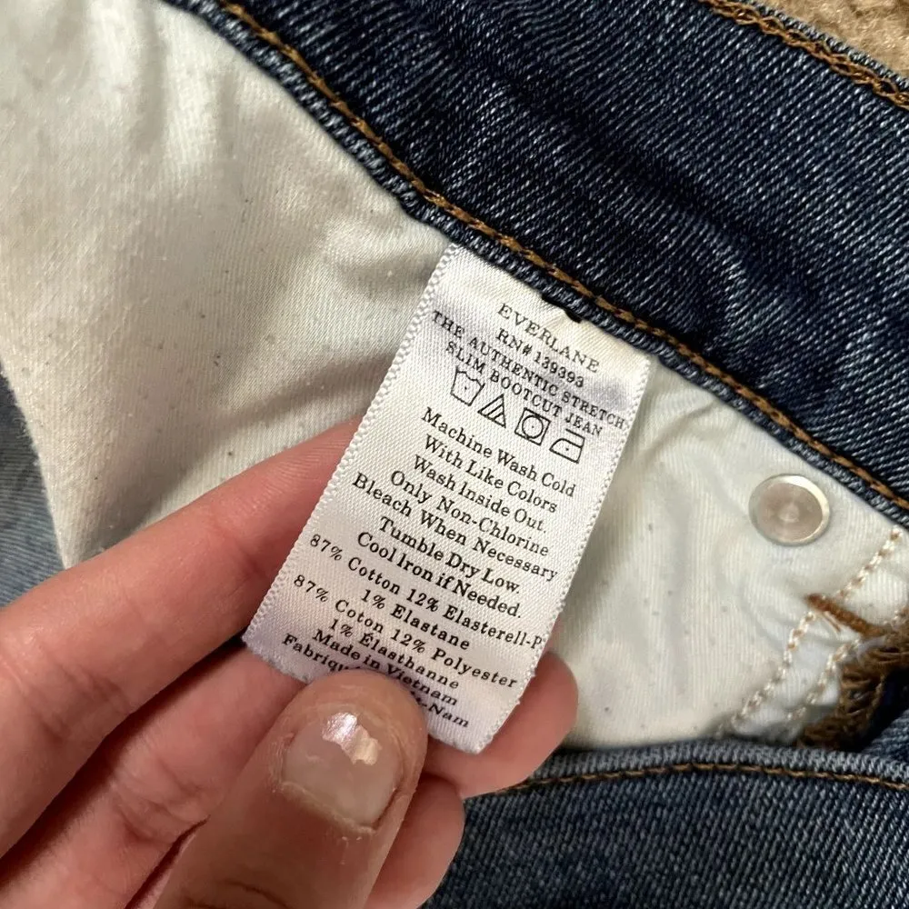 Everlane the authentic stretch slim bootcut jean pants denim cotton long - Image 4