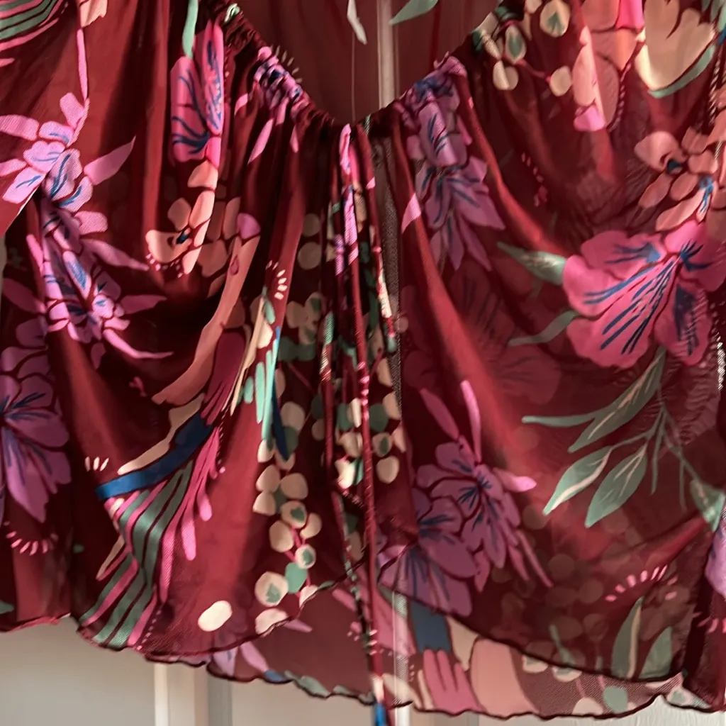 Free People Paradise top in Cocoa Combo.  Vintage, bell sleeves and sheer size S - Image 5