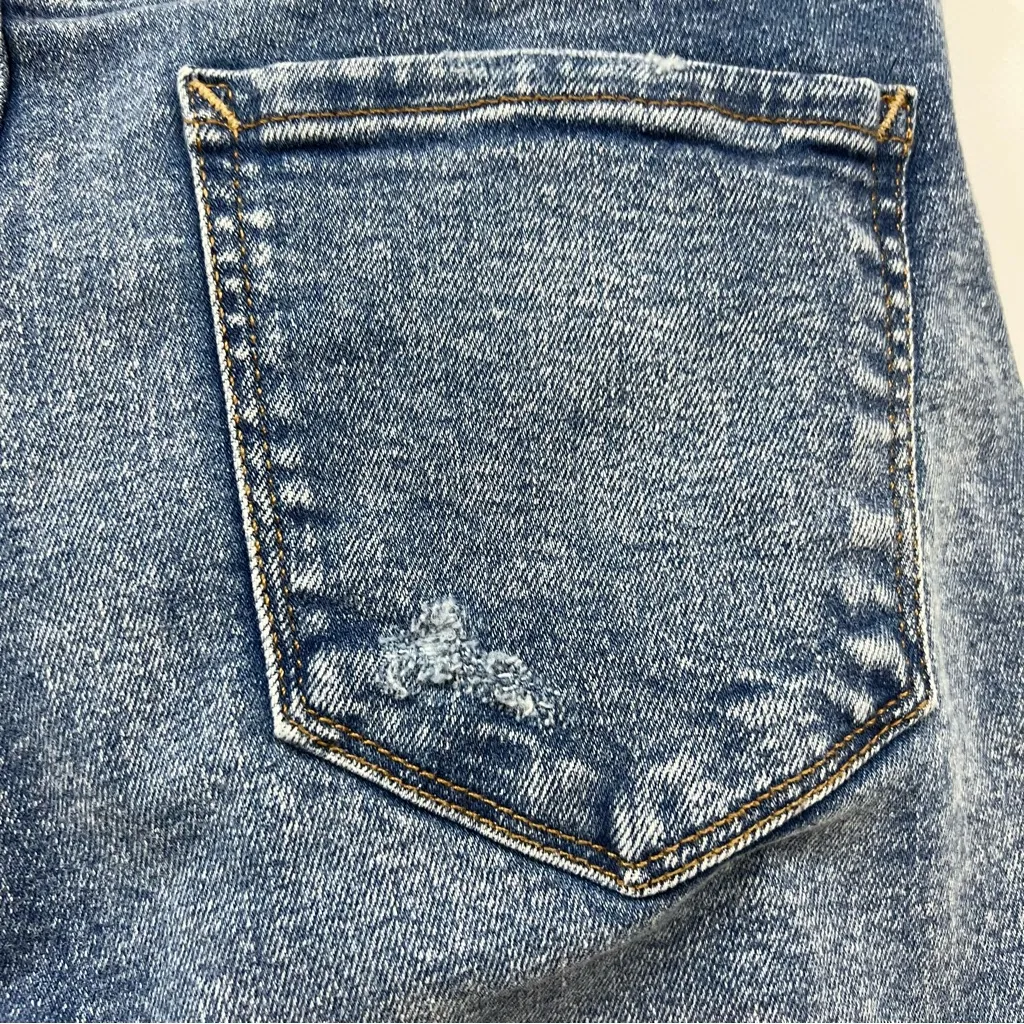 NWT a.n.a size 10p high rise straight Blue denim Jeans Distressed raw hem - Image 14