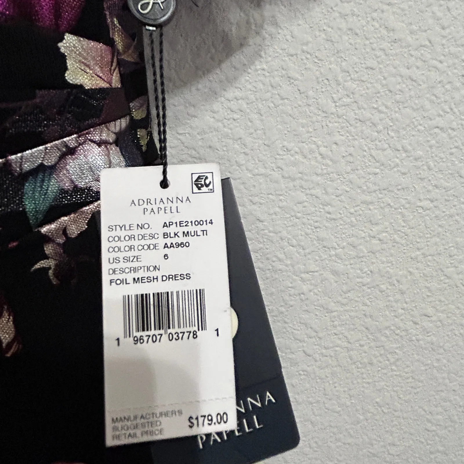 NEW Adrianna Papell Foil Floral Stretch Mesh Flutter Sleeve Front Midi Dress 6 - Image 8