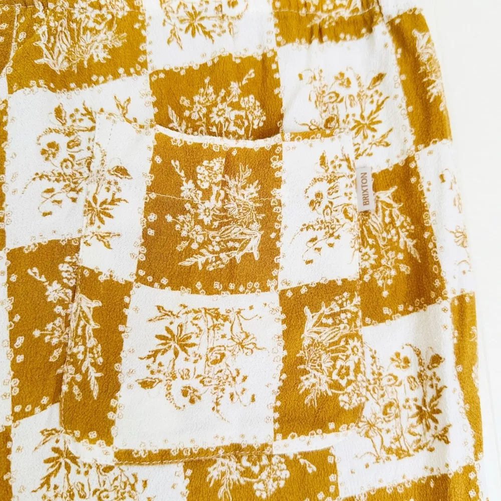 BRIXTON Patchwork Cropped Pant Yellow Small - Image 12