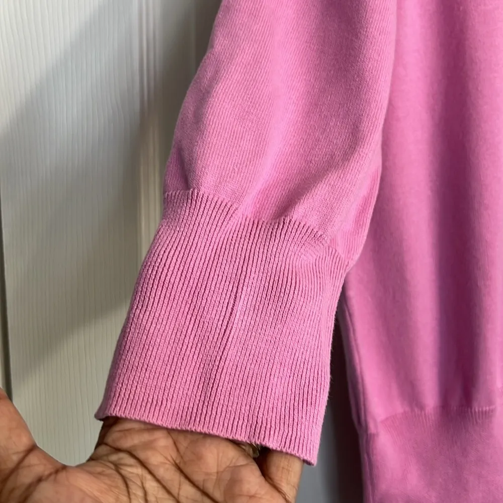 Lane Bryant Women’s Pink Tie Neck Sweater 3/4 Sleeve Size 18/20 - Image 2