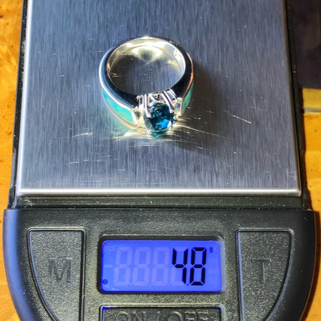 London Blue Topaz Turquoise Sterling Silver Ring Size 6 - Image 10