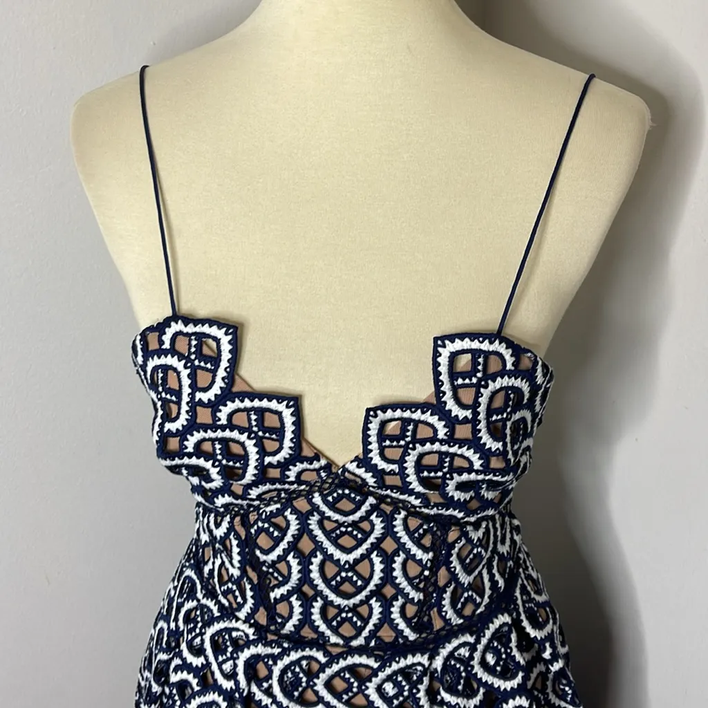 Self Portrait Sweetheart Azalea Blue Midi Length Dress Size‎ 2 - Image 9