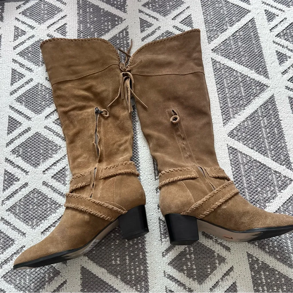 Jack rogers moto‎ boho leather suede knee high boots - Image 5
