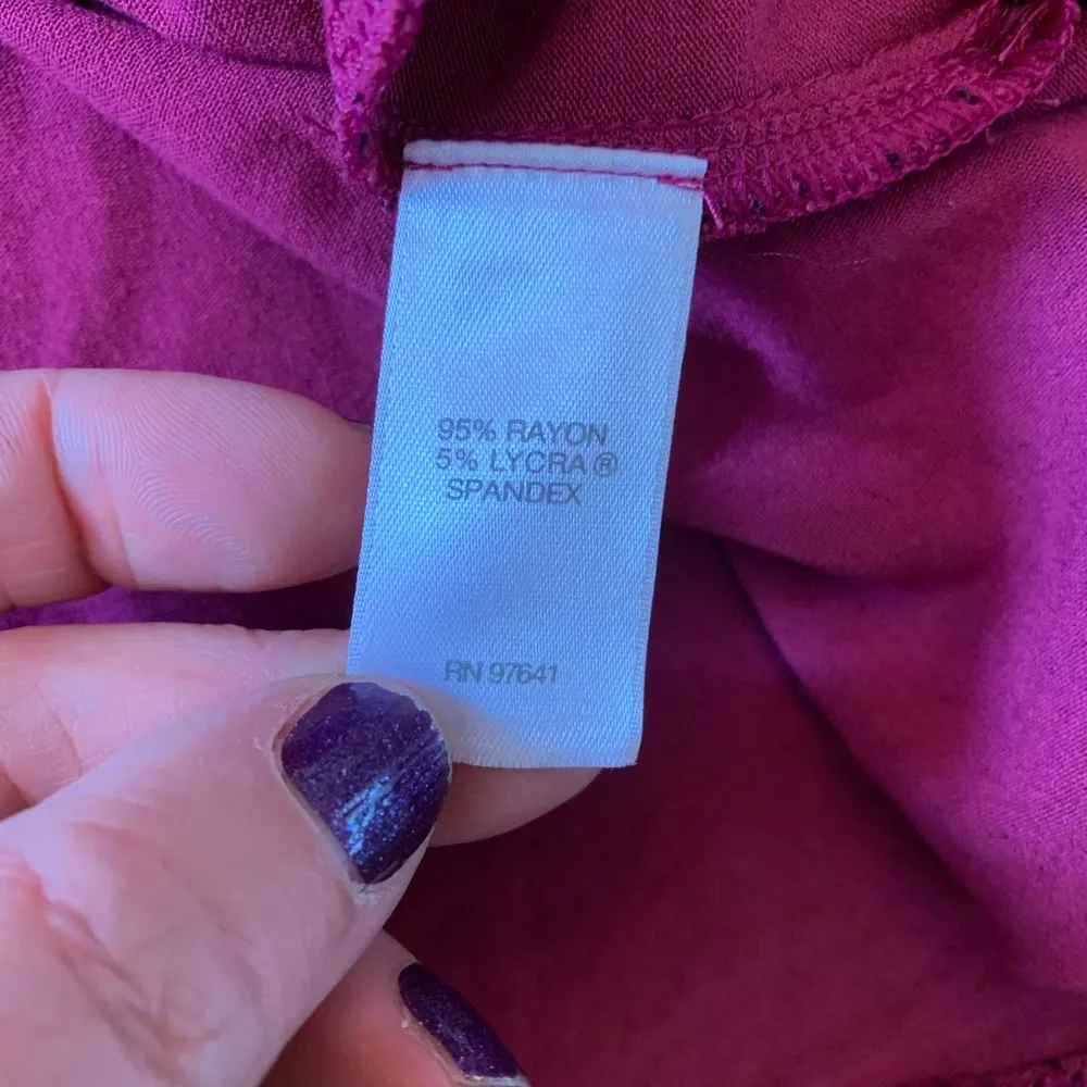 J.Jill Tunic Top Women's XL Raspberry Pink Black Print Wearever Collection - Image 6