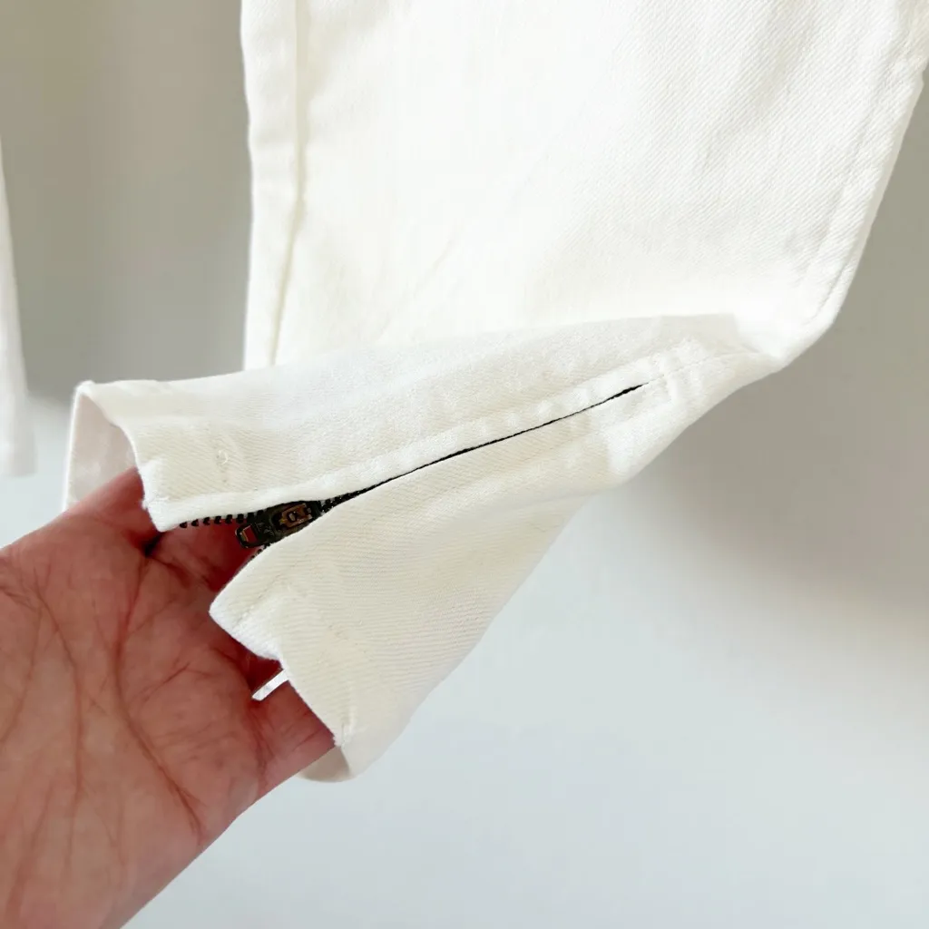 Emerson Fry New York Mick Ankle Zip Jeans in White Size 8 - Image 10